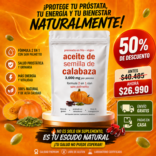 PumpVital™ — Protector prostático · Equilibrio hormonal · Apoyo al flujo urinario